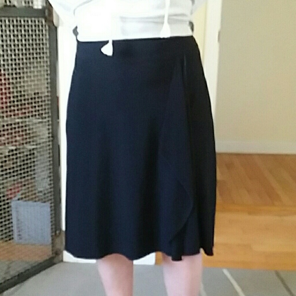 Knee length black skirt white house black market